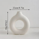 DecorBites™ Donut Shape Flower Vase - White Minimalist