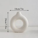 DecorBites™ Donut Shape Flower Vase - White Minimalist
