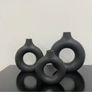 DecorBites™ Donut Shape Flower Vase - White Minimalist