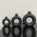 DecorBites™ Donut Shape Flower Vase - White Minimalist