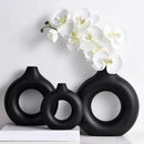 DecorBites™ Donut Shape Flower Vase - White Minimalist