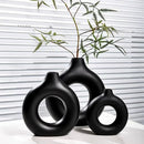 DecorBites™ Donut Shape Flower Vase - White Minimalist
