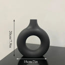 DecorBites™ Donut Shape Flower Vase - White Minimalist