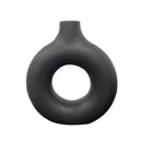 DecorBites™ Donut Shape Flower Vase - White Minimalist