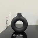 DecorBites™ Donut Shape Flower Vase - White Minimalist