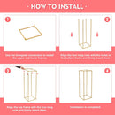 DecorBites™ Elegant 10-Piece Gold Wedding Flower Stand