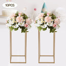 DecorBites™ Elegant 10-Piece Gold Wedding Flower Stand