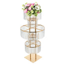 DecorBites™ Elegant 5-Tier Gold Wedding Flower Stand