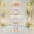 DecorBites™ Elegant 5-Tier Gold Wedding Flower Stand