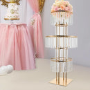 DecorBites™ Elegant 5-Tier Gold Wedding Flower Stand