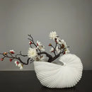 DecorBites™ Elegant Ceramic Vase with Shell Design