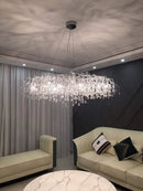 DecorBites™ Elegant Chrome Crystal Chandelier for Living Room