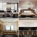 DecorBites™ Elegant Chrome Crystal Chandelier for Living Room