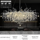 DecorBites™ Elegant Chrome Crystal Chandelier for Living Room