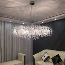 DecorBites™ Elegant Chrome Crystal Chandelier for Living Room
