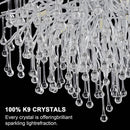 DecorBites™ Elegant Chrome Crystal Chandelier for Living Room