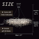 DecorBites™ Elegant Chrome Crystal Chandelier for Living Room