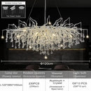 DecorBites™ Elegant Chrome Crystal Chandelier for Living Room