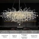 DecorBites™ Elegant Chrome Crystal Chandelier for Living Room