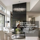 DecorBites™ Elegant Chrome Crystal Chandelier for Living Room