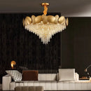 Decorbites elegant crystal chandelier gold tiered living room light