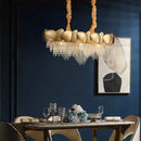 Decorbites elegant crystal chandelier gold tiered living room light