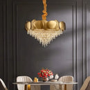 Decorbites elegant crystal chandelier gold tiered living room light