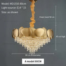 Decorbites elegant crystal chandelier gold tiered living room light