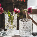 DecorBites™ Elegant Crystal Glass Vase for Flower Arrangement