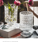 DecorBites™ Elegant Crystal Glass Vase for Flower Arrangement