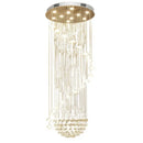 Decorbites elegant crystal tiered chandelier for high ceiling living room
