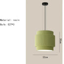 Decorbites elegant resin sage green ribbed pendant light dining room
