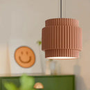 Decorbites elegant resin sage green ribbed pendant light dining room
