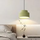 Decorbites elegant resin sage green ribbed pendant light dining room