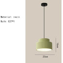 Decorbites elegant resin sage green ribbed pendant light dining room