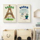 DecorBites™ Elephant Babar Family Cartoon Print for Kids Room