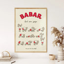 DecorBites™ Elephant Babar Family Yoga Poster for Kids Room