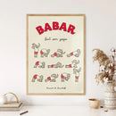 DecorBites™ Elephant Family Cartoon Poster for Kids Room