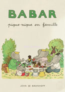 DecorBites™ Elephant Family Cartoon Poster for Kids Room