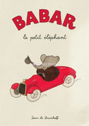 Vintage elephant babar family car poster kids room wall art