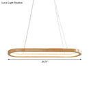 DecorBites™ Ellipse Wood Pendant Lighting Fixture - LED Simplicity in Beige (27.5"/35.5" Long)