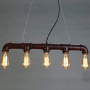 DecorBites™ Elongated Pipe Island Pendant Light - Farmhouse Metallic Fixture with 5 Heads for Dining Room