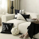 Decorbites embroidered black & white cushion cover living room pillow