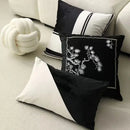 Decorbites embroidered black & white cushion cover living room pillow