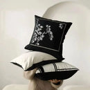 Decorbites embroidered black & white cushion cover living room pillow