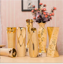 DecorBites™ Europe Gold-Plated Ceramic Vase for Home Decor