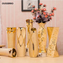 DecorBites™ Europe Gold-Plated Ceramic Vase for Home Decor