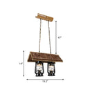 Rustic wood roof deco lantern pendant – kitchen ceiling light