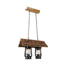 Rustic wood roof deco lantern pendant – kitchen ceiling light