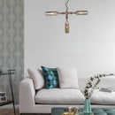 DecorBites™ Farmhouse Style Smoke Gray/Blue Bottle Ceiling Lighting - Glass Hanging Lamp (3/4/5 Lights) in Aged Silver/Black